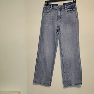 One Teaspoon Low Rider Light Blue Wash Wide Leg Jeans Sz 24